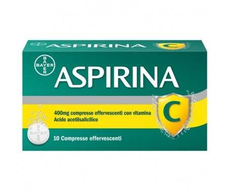 Aspirina C, contro sintomi di Raffreddore, Influenza e Febbre, 400 mg di Acido Acetilsalicilico + 240 mg di Vitamina C, antinfiammatorio e analgesico, 10 Compresse Effervescenti