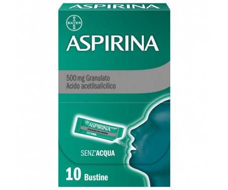 Aspirina in Granuli Senza Acqua, Antidolorifico e Antinfiammatorio contro Mal di Testa, Dolore e Infiammazione, Aroma Cola, 10 Buste orosolubili