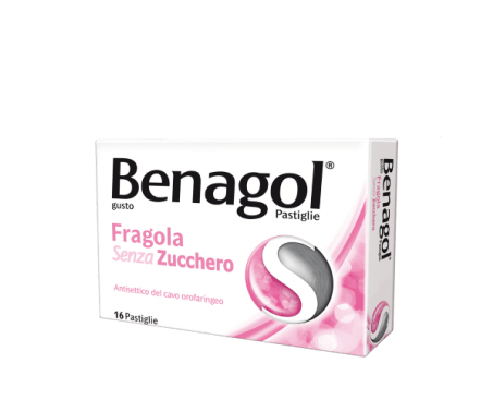Benagol - Senza zucchero - Gusto fragola - 16 pastiglie