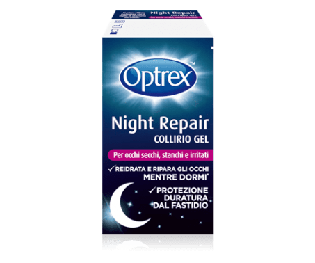 Optrex Night Repair - Collirio gel per occhi secchi, stanchi e irritati -  10 ml