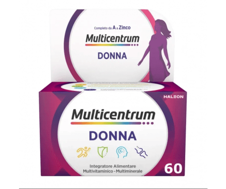 Multicentrum Donna Integratore Alimentare Multivitaminico Vitamina D Calcio Ferro Acido Folico 60Cpr