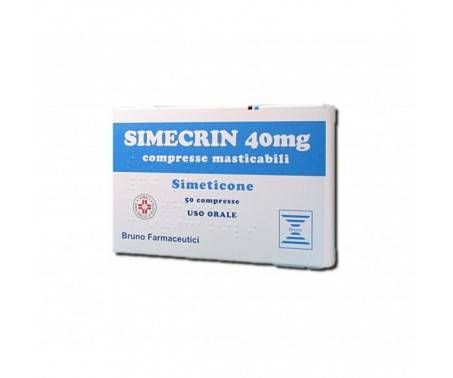 Simecrin - Gonfiore e Meteorismo - 50 compresse masticabili - 40 mg