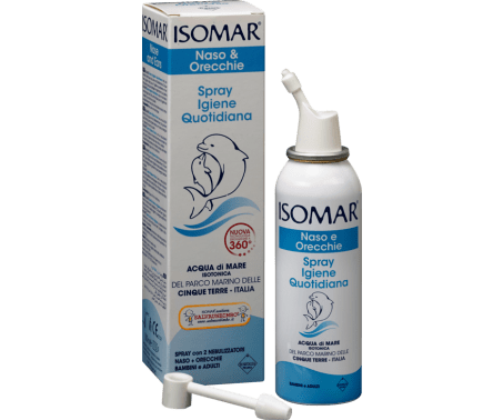 Isomar Naso e Orecchie - Spray igiene quotidiana con acqua di mare - 100 ml - Confezione promo